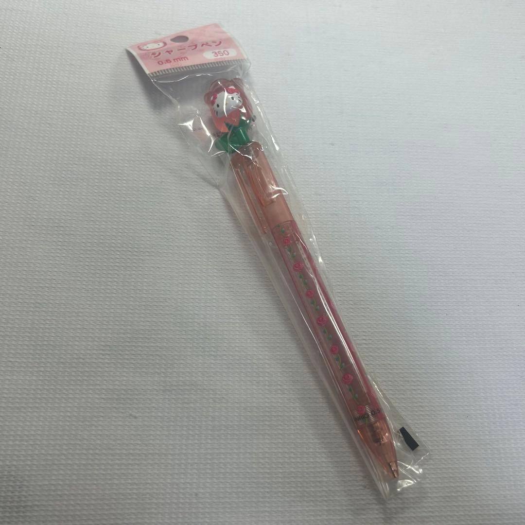 亀*様 【当時物】キティ バラチャーム付きシャーペン 2000年頃 未使用品 平