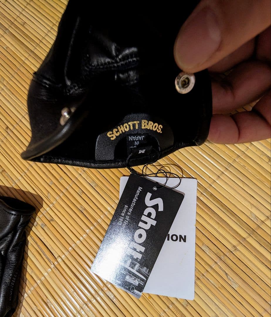 新品　schott　ショットワンスターレザーグローブ　Mサイズ ブラック　手袋
