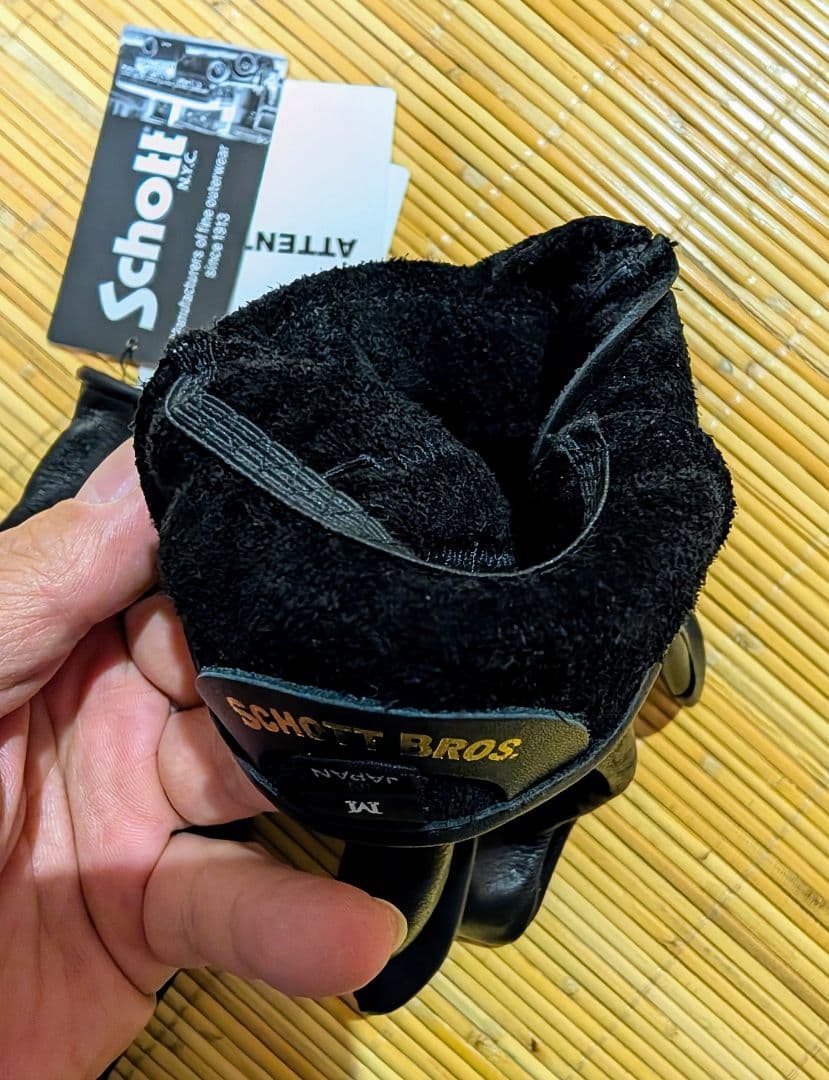 新品　schott　ショットワンスターレザーグローブ　Mサイズ ブラック　手袋