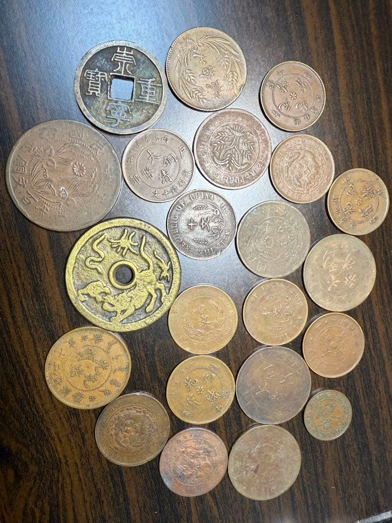 古銭 絵銭 中華民国銅幣 中国絵銭 等 21枚 まとめ売り アンティーク 古玩