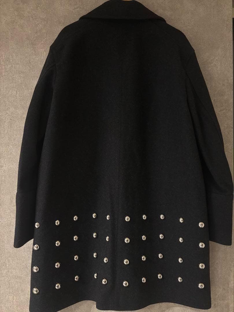 DIESEL WALLEROY　スタッズウールチェスターコート　36　黒　美品
