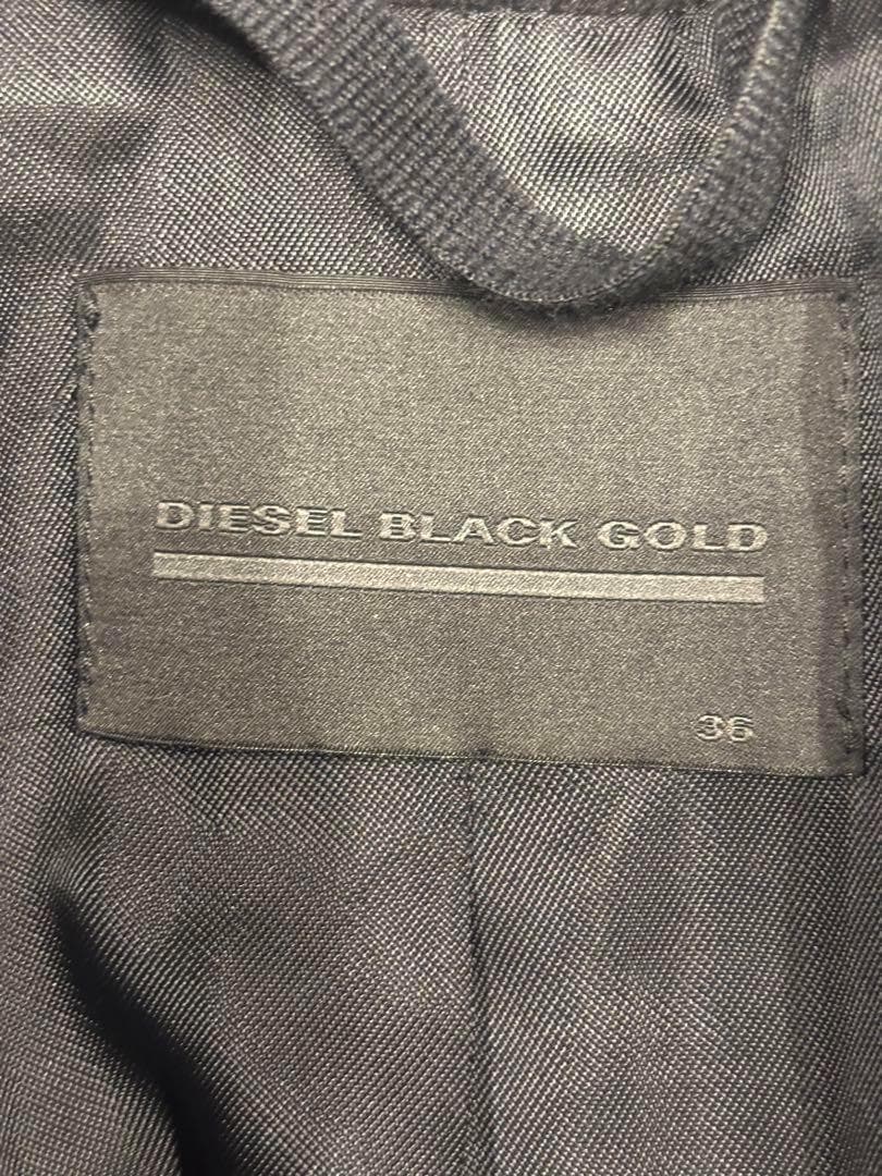 DIESEL WALLEROY　スタッズウールチェスターコート　36　黒　美品