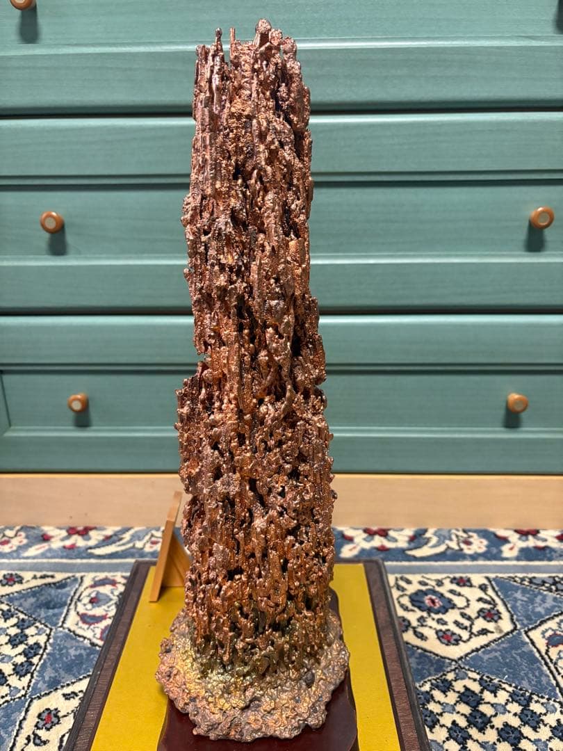 【中古　土台＆専用ガラスケース付】銅滴（含金銀銅製）住友金属鉱山 8.0kg