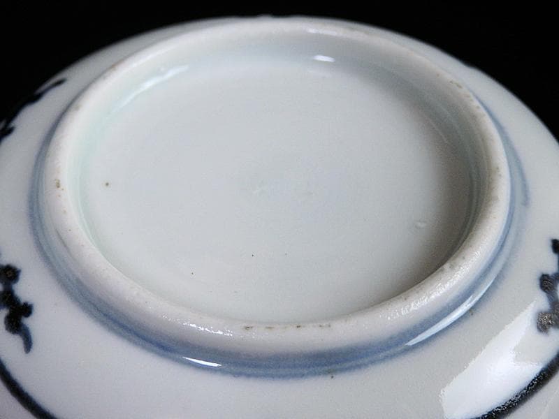 古伊万里　染付　撫子の図　豆皿　江戸期　E093AS-fbkv