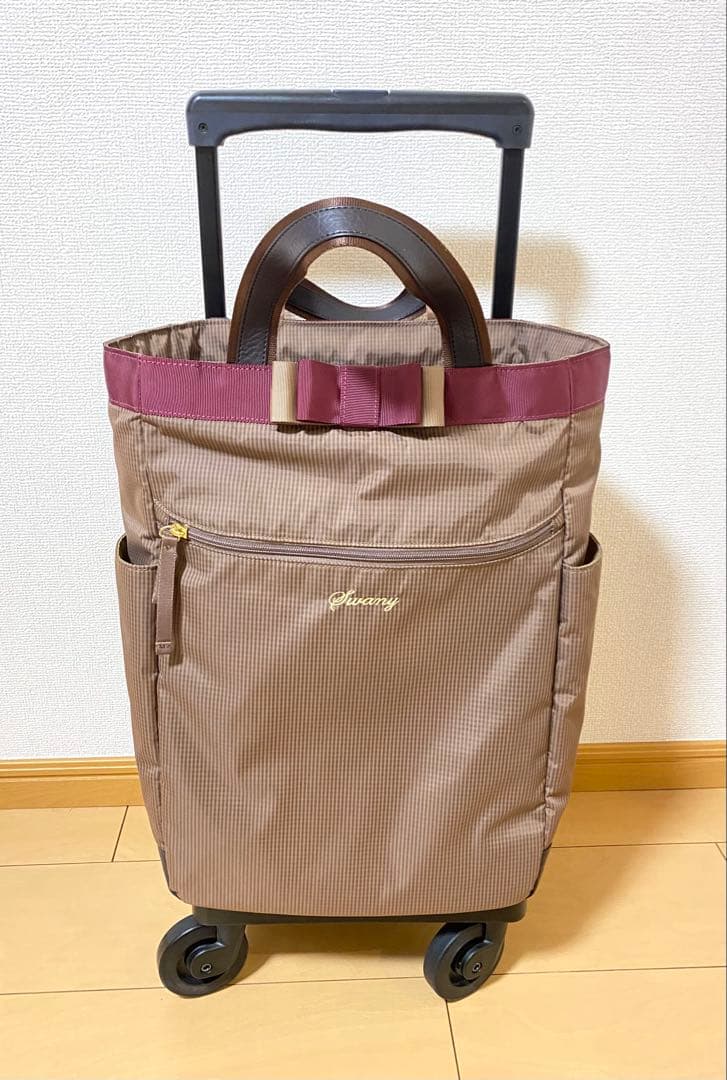 SWANYスワニー キャリーバッグカート　ルバンドミニ　グレージュ　リボン