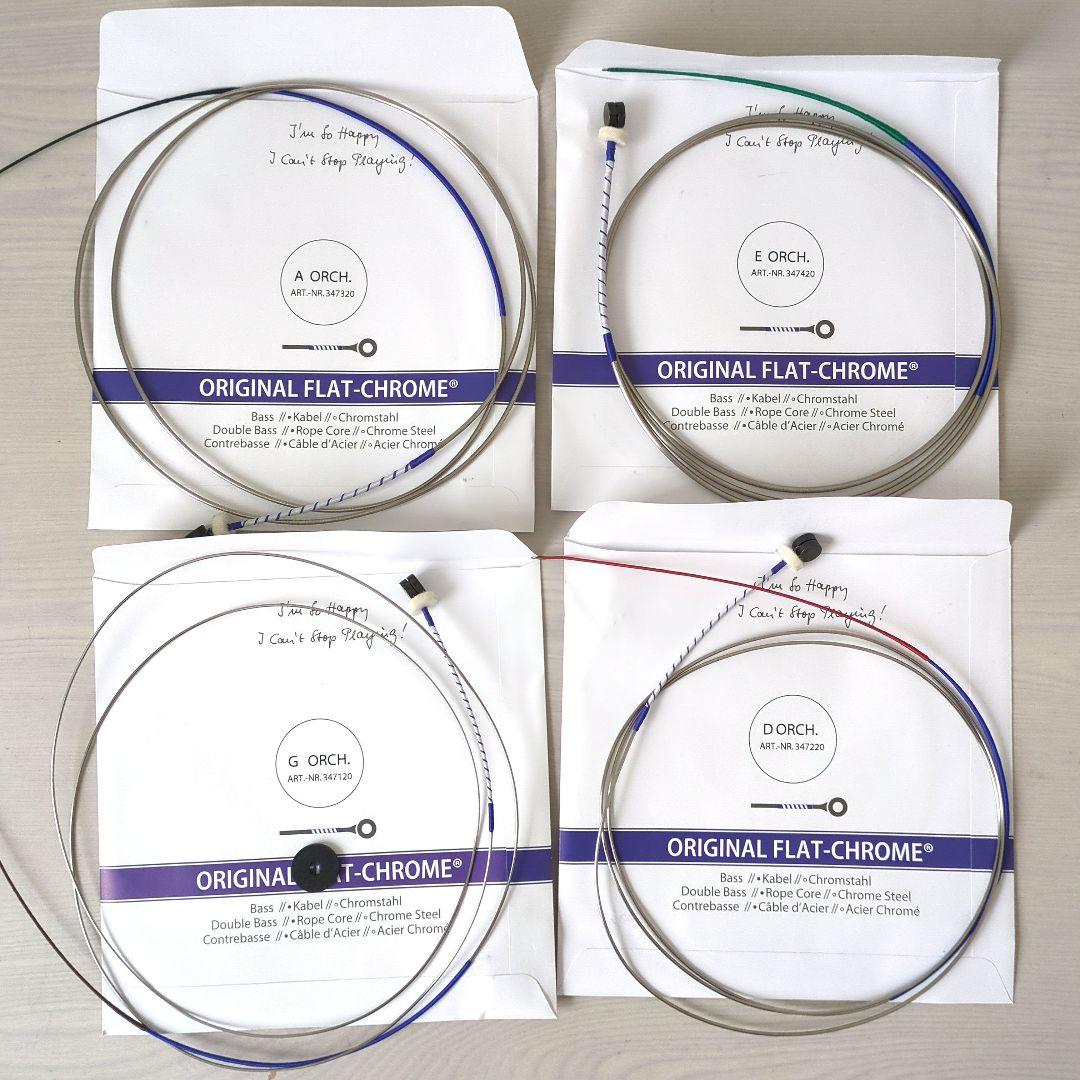 ★新品未使用★コントラバス弦ピラストロオリジナルフラットクローム4本セット