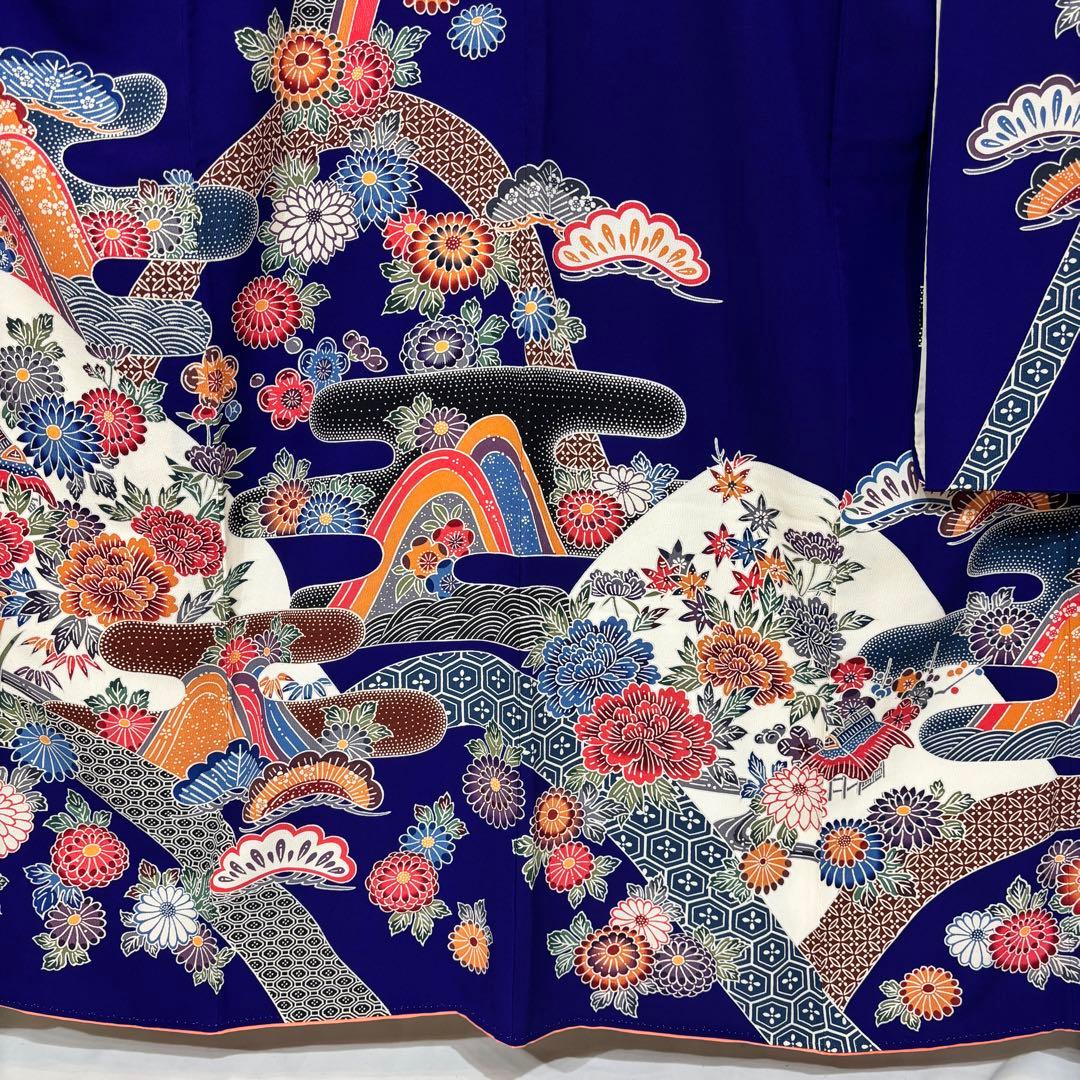 振袖フルセット　7点セット　長襦袢付き　身丈158 青　成人式　前撮り　f26