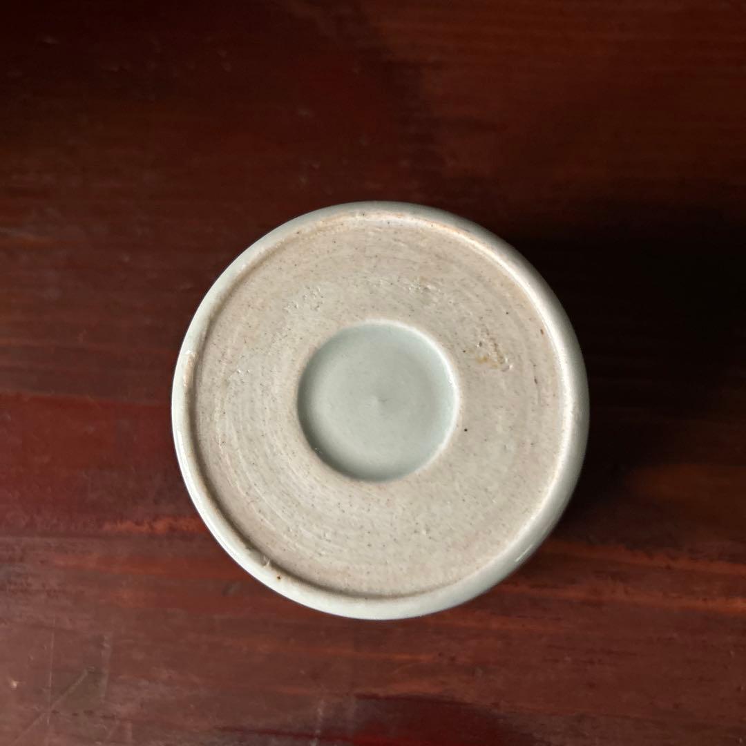 古伊万里色絵　萩扇図　江戸後期　猪口