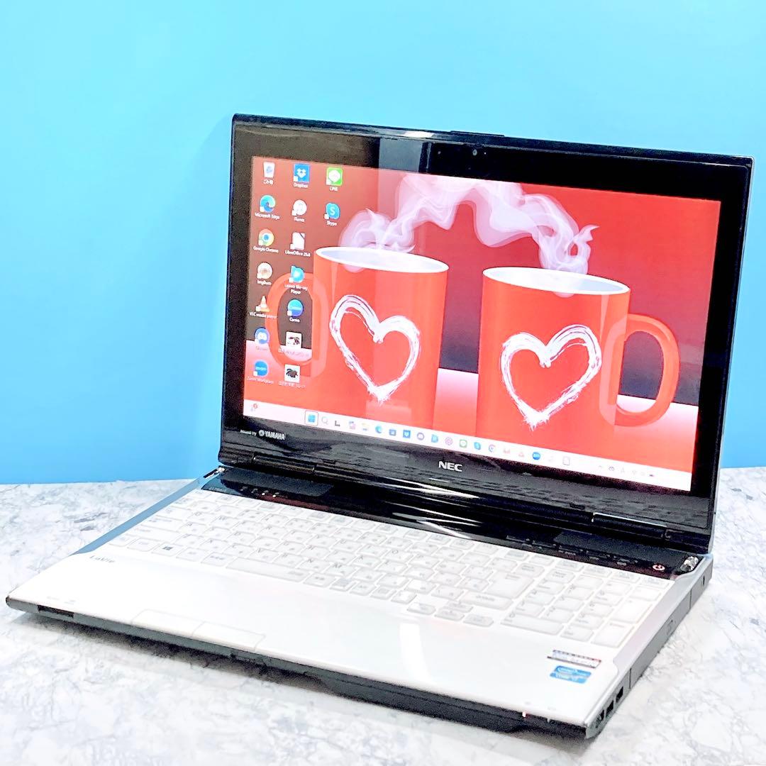 人気✨新品SSD/i7✨Win11✨ブルーレイ✨LAVIEホワイトノートパソコン