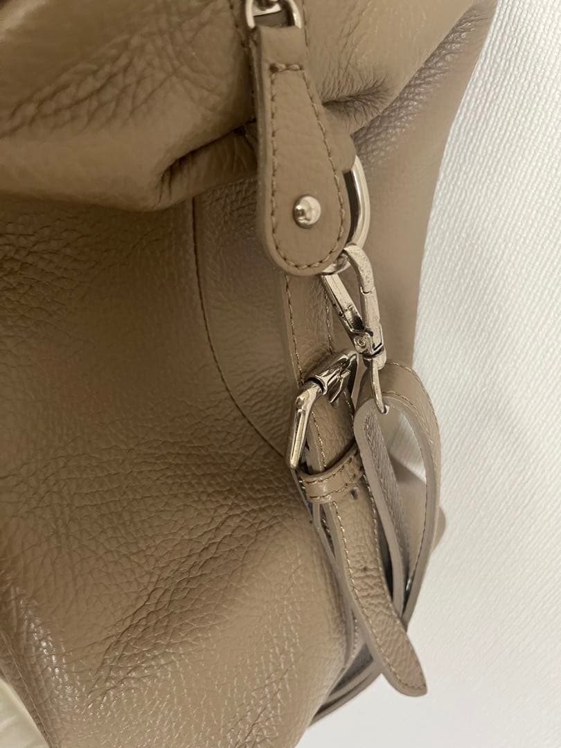 イタリア製ミレッラフィレンツェ グレー レザー ショルダーバッグ