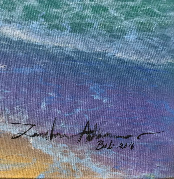 絵画バリ島ヤシの木と海 No.0507