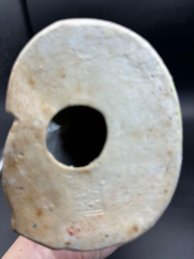 中国美術 古玩 色絵陶人形 陶器人形 高さ約31cm 置物 オブジェ 古董品