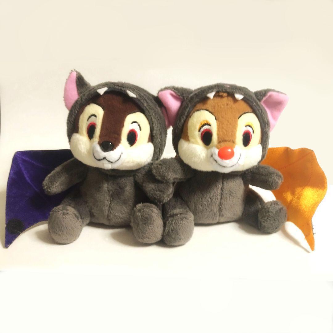 新品ディズニーストアハロウィン2009ペアプラッシュチップ＆デールぬいぐるみ黒猫