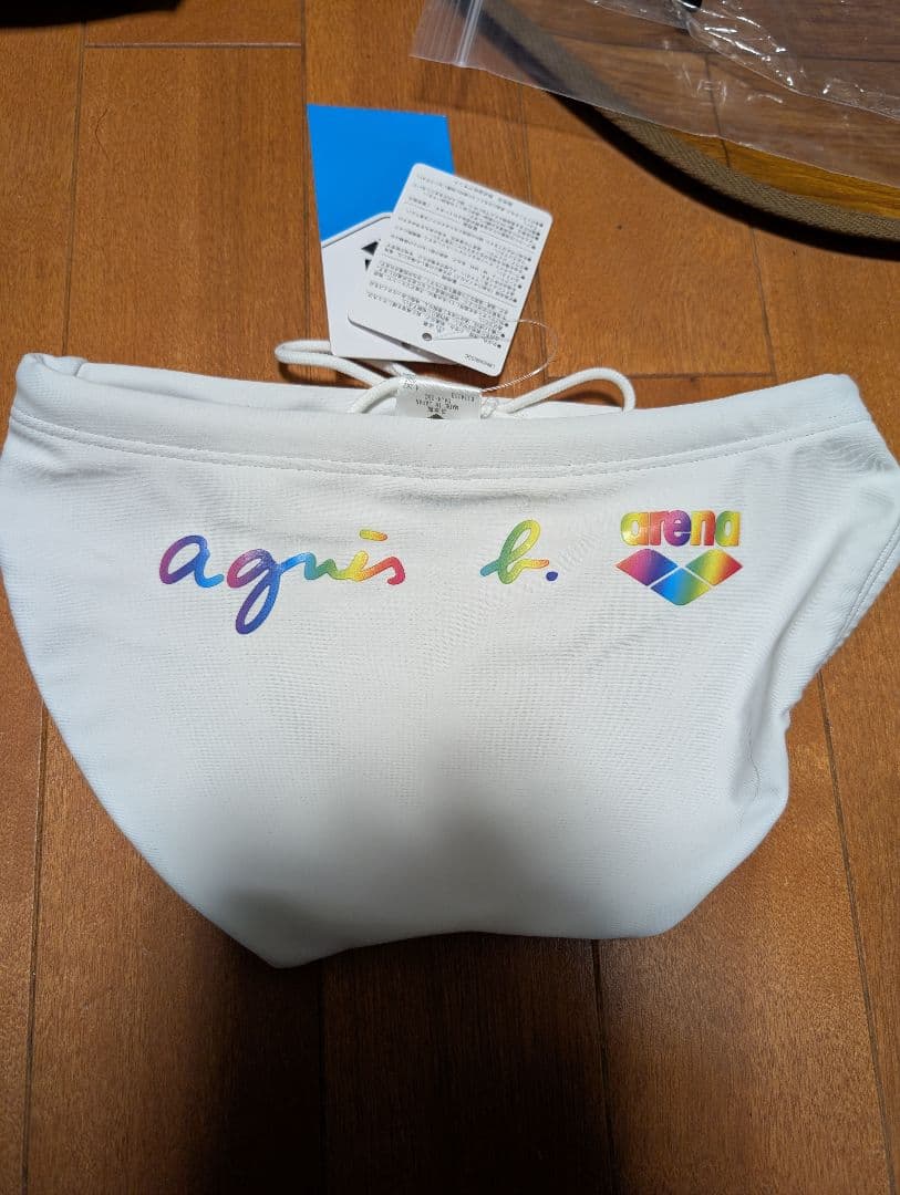 arena＆アニエス・ベー競泳水着（競パン） Sサイズ ホワイト