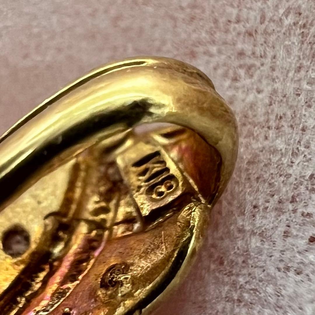 1K18刻印　ダイヤ入　本赤珊瑚　ネックレストップ　2点　10.7g