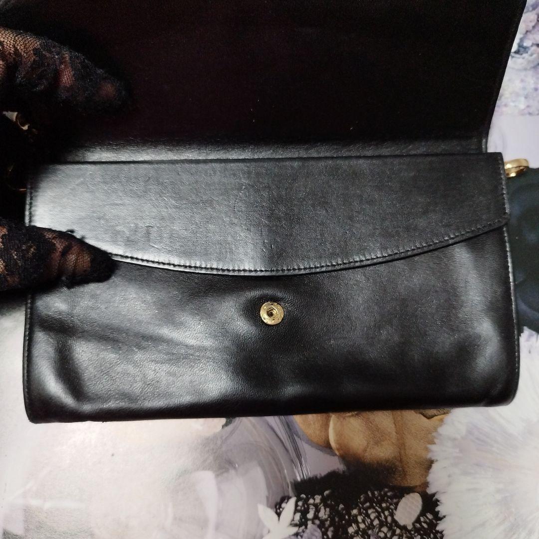 CHANEL ブラックレザー パーティバッグ斜めがけ