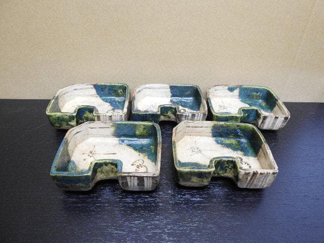 織部向付　5客　明治頃　MA318