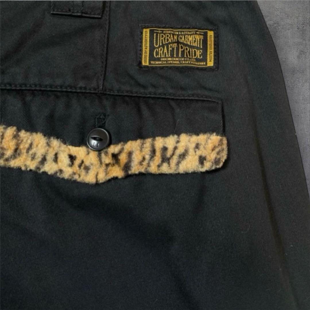 希少✨NEIGHBORHOOD レオパード切替 チノパン ブラック L