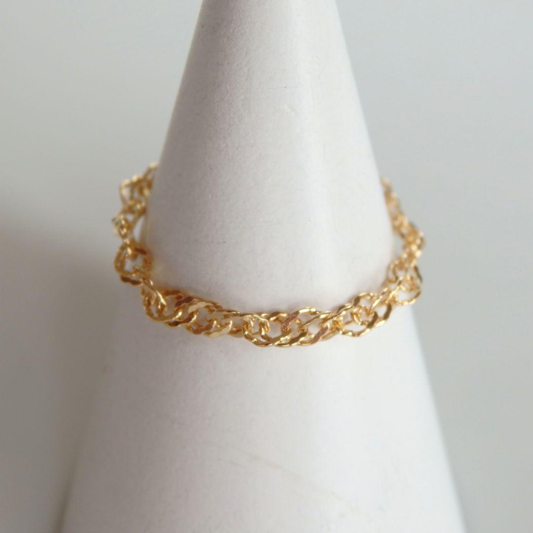 ⭐️るーこちゃん⭐️　k18リング　チェーンリング　スクリューチェーン