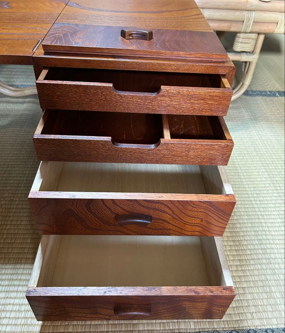 折りたたみ文机　高級　けやき　日本製