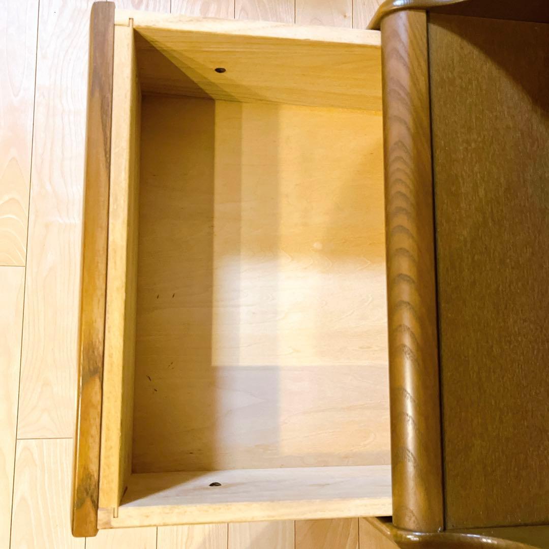 karimoku カリモク 電話台 コンセント付き キャビネット 4段 引出し