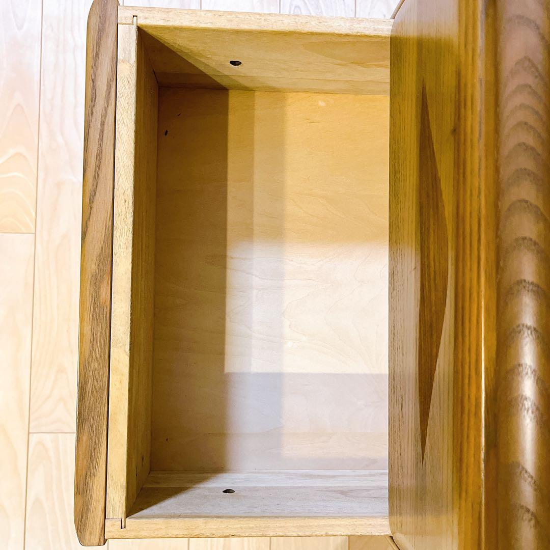 karimoku カリモク 電話台 コンセント付き キャビネット 4段 引出し