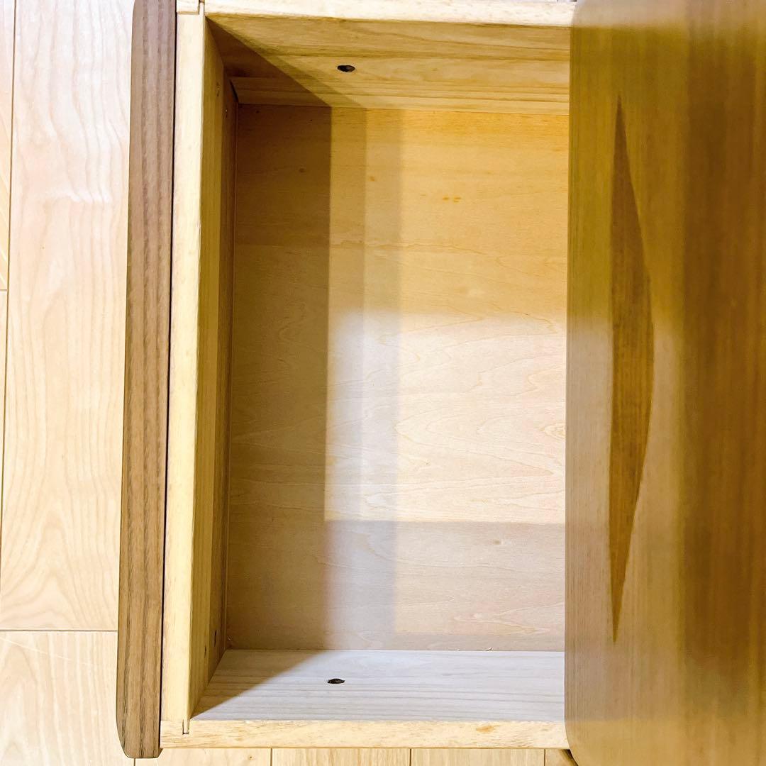 karimoku カリモク 電話台 コンセント付き キャビネット 4段 引出し