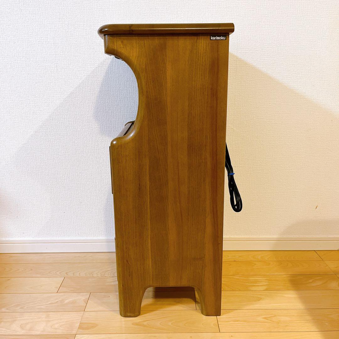 karimoku カリモク 電話台 コンセント付き キャビネット 4段 引出し