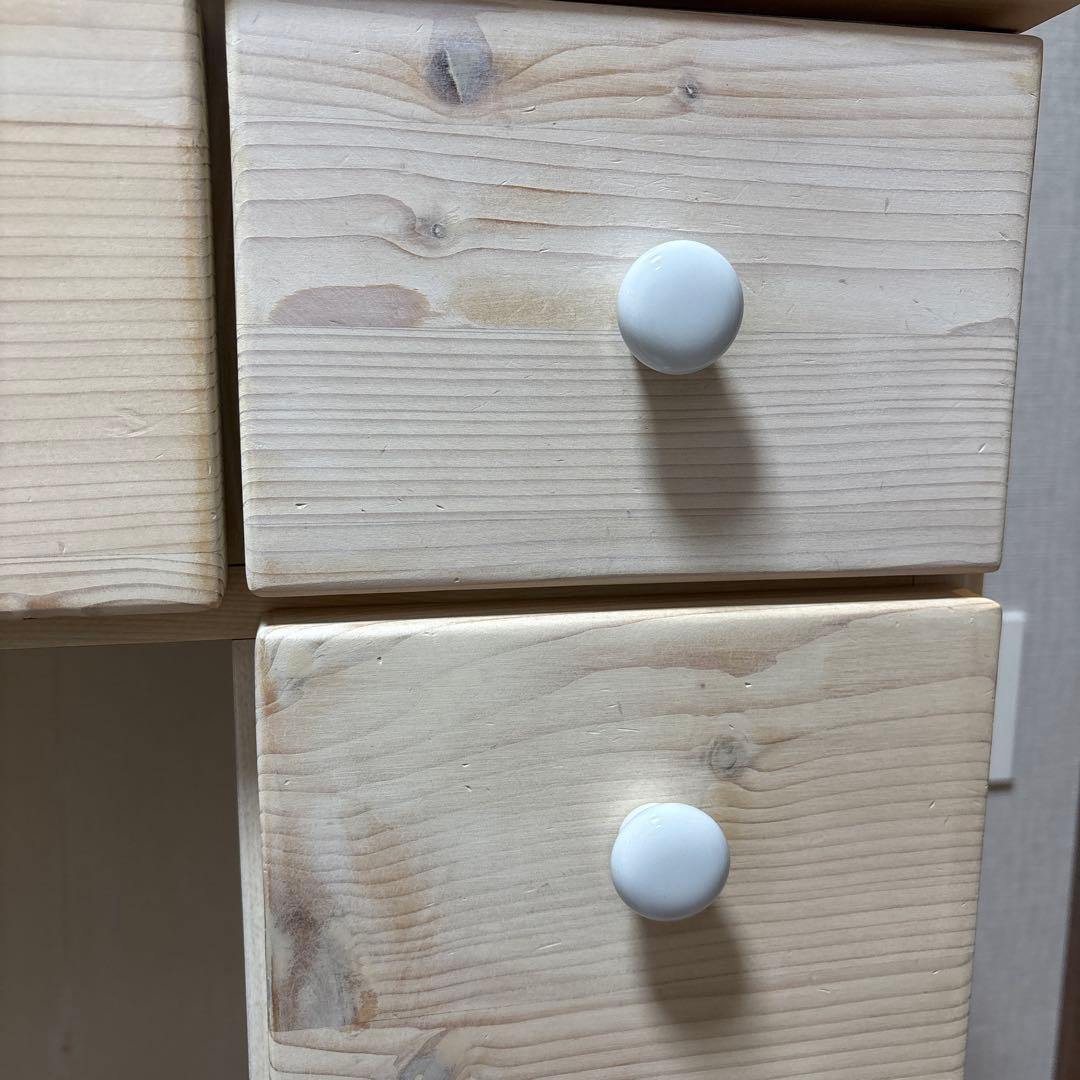 【美品】ドレッサー鏡台　白　木目調　大容量