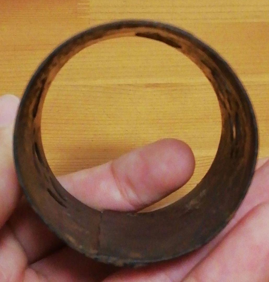 不染庵書付　高木治良兵衛作　七宝　鉄輪　蓋置　共箱　茶道具