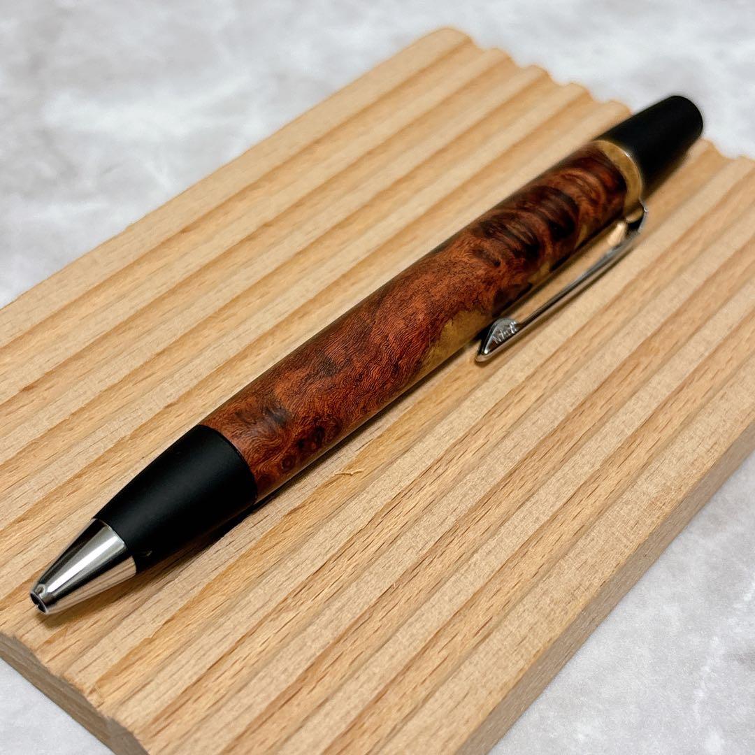 【24時間以内発送】野原工芸 特上花梨瘤源平 ボールペン ロータリー