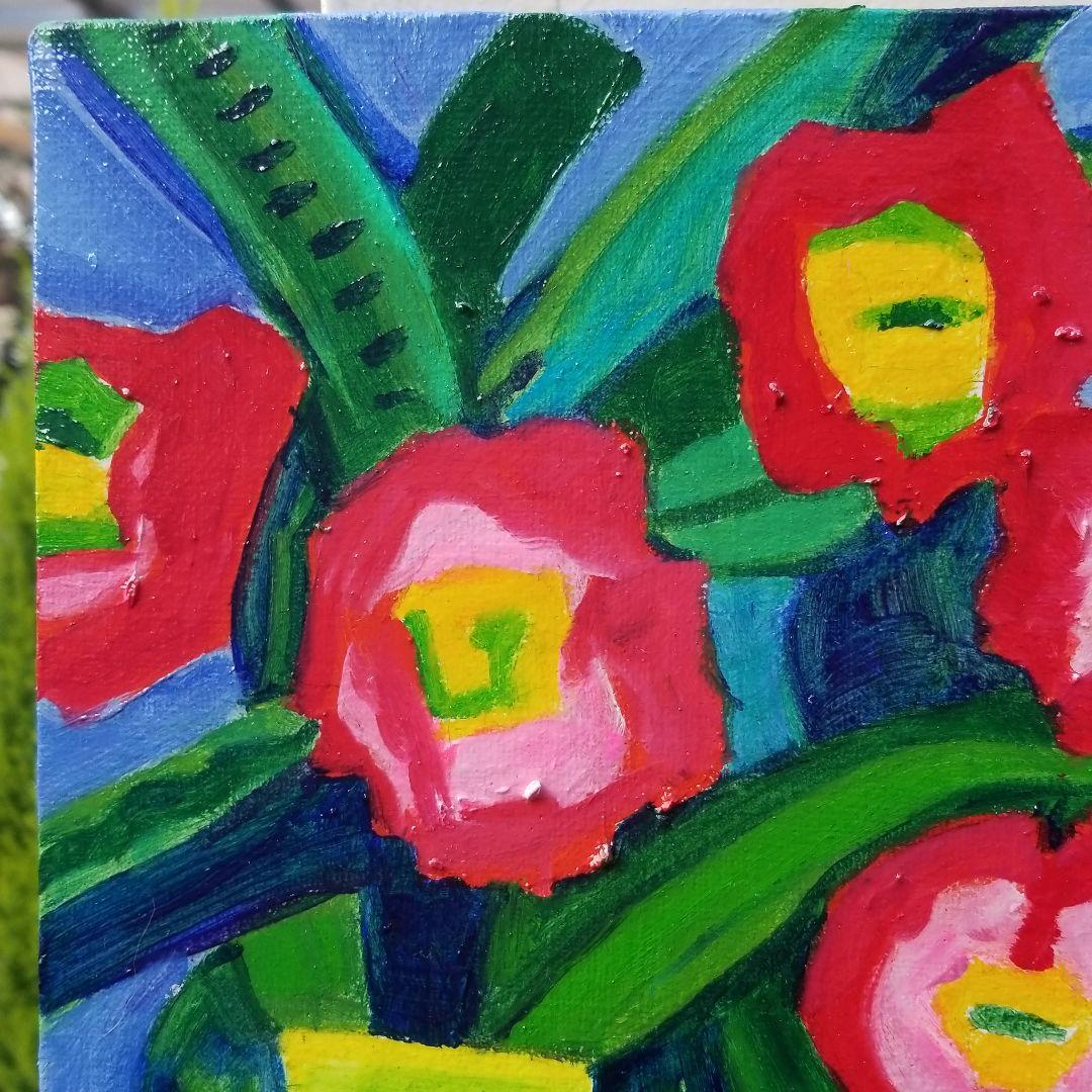 油絵　すみちゃん　花瓶のお花　抽象画