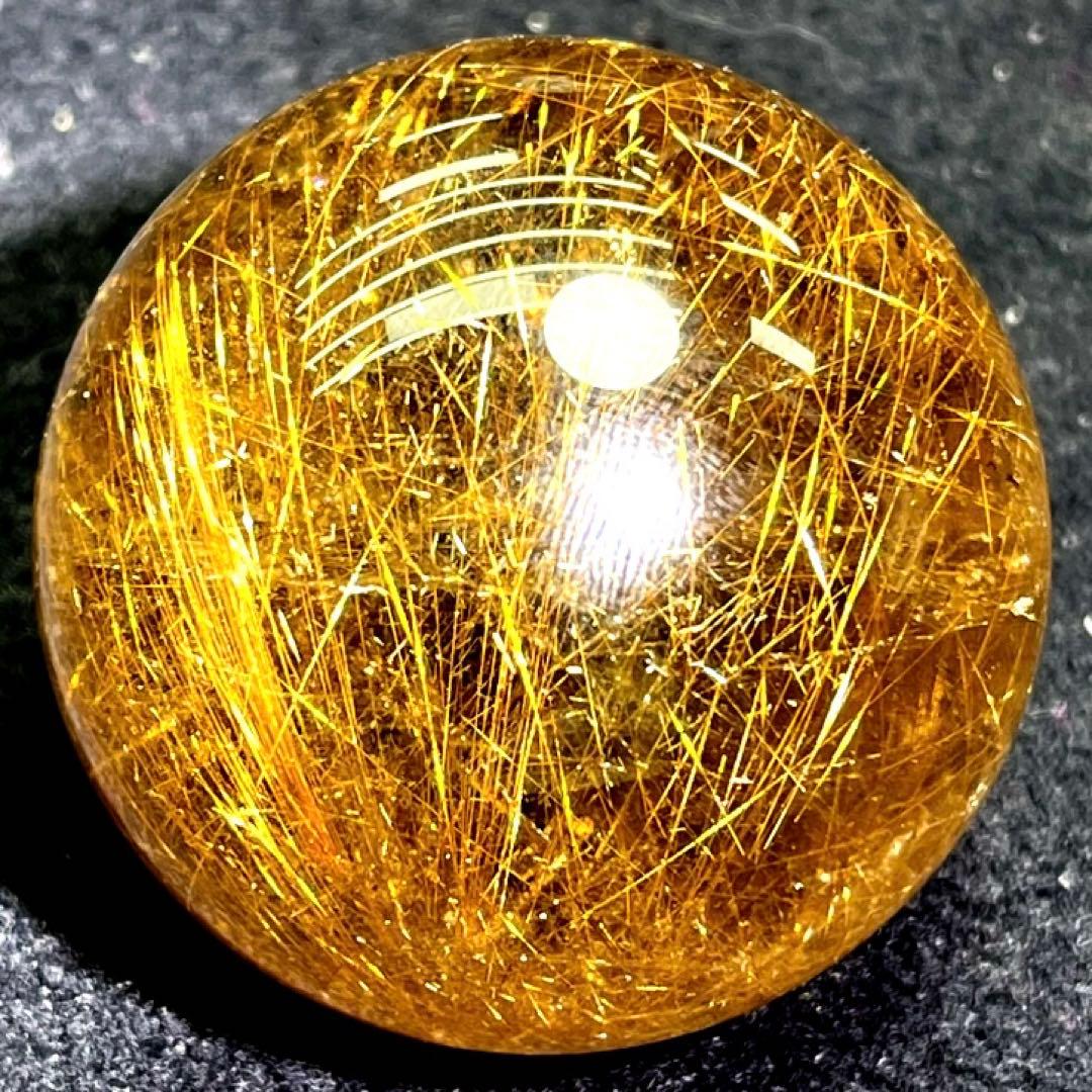 50mm ゴールドルチルクォーツ　丸玉　スフィア　金針水晶