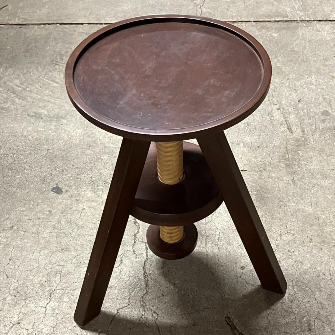 値下広松木工 LUME ルメ 回転 昇降式スツール 座面取り外し可 チェック柄