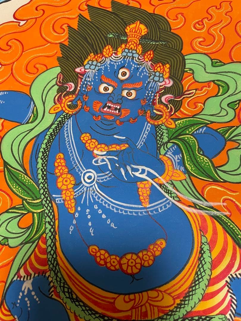 《 チベット密教　1点物 》 手描き　曼荼羅　マハーカーラ　破壊神　仏教　密教