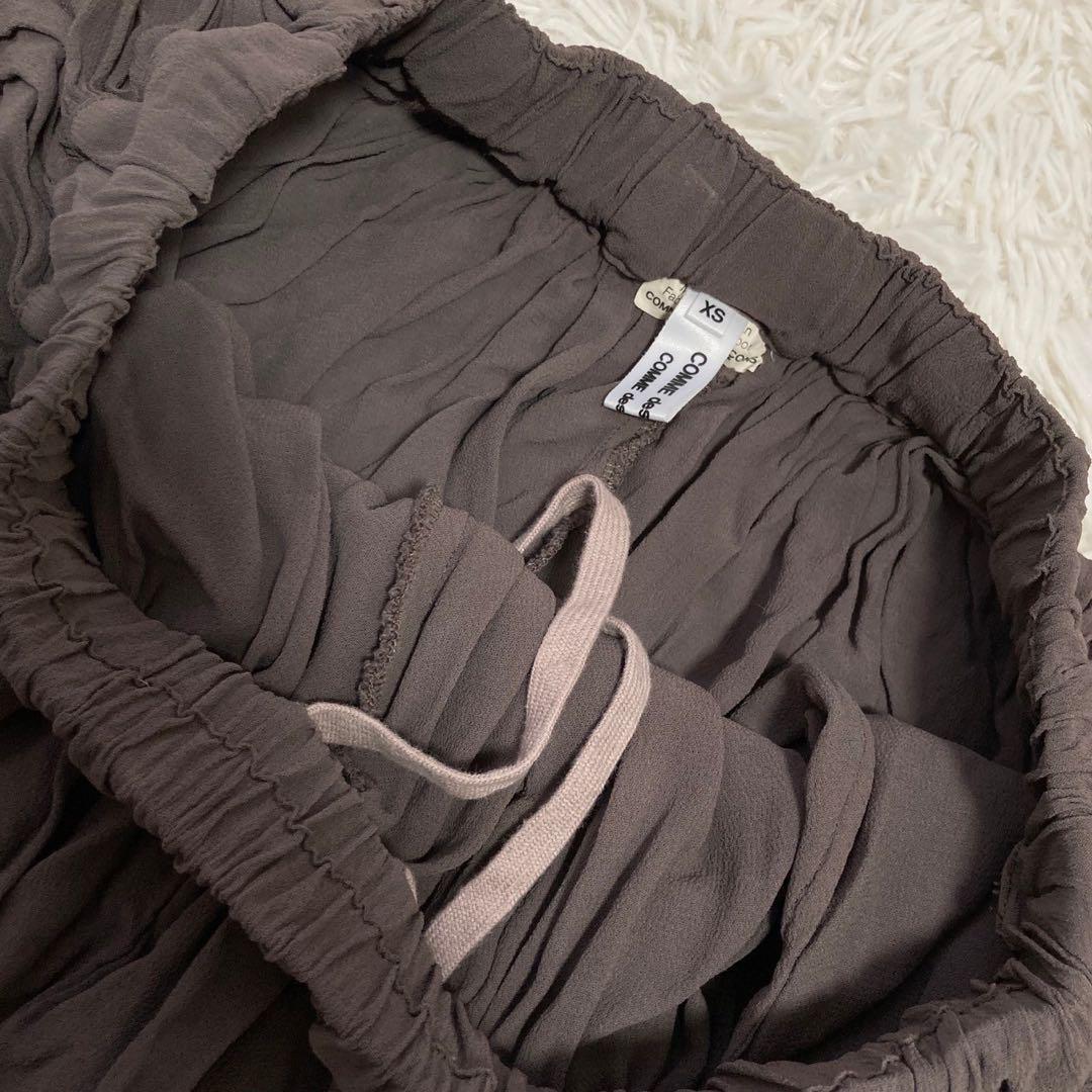 COMMEdesGARCONS 変形シフォンパンツ ブラウン XS オシャレ