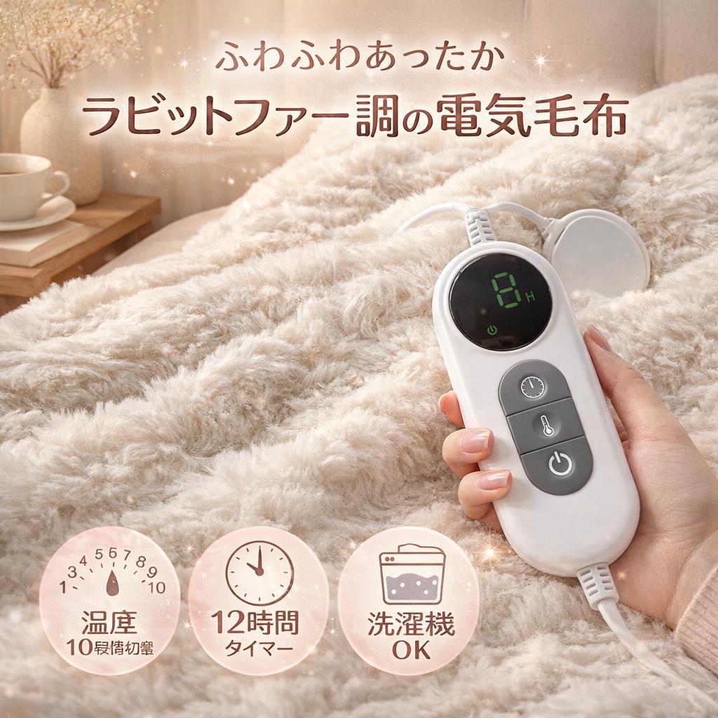2025 SNSで超話題 電気毛布 うさぎ ラビット 毛布 ふわふわ あったか