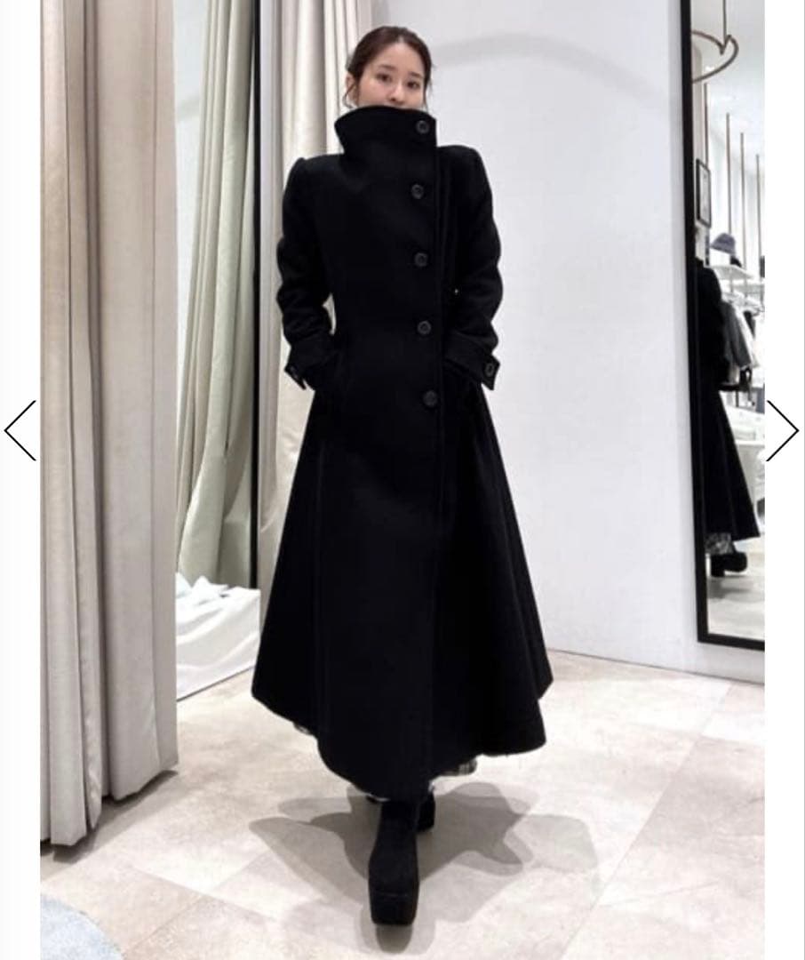 【極美品】 rienda オーバーネックシンデレララインコート M ブラック