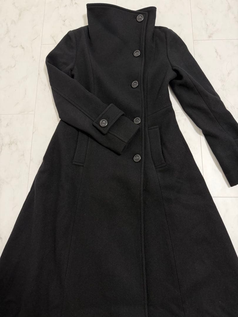 【極美品】 rienda オーバーネックシンデレララインコート M ブラック