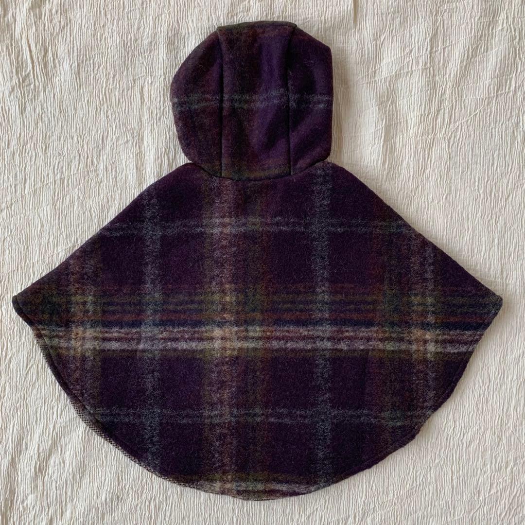 【値下中】HELLO LUPO poncho purple check 22aw