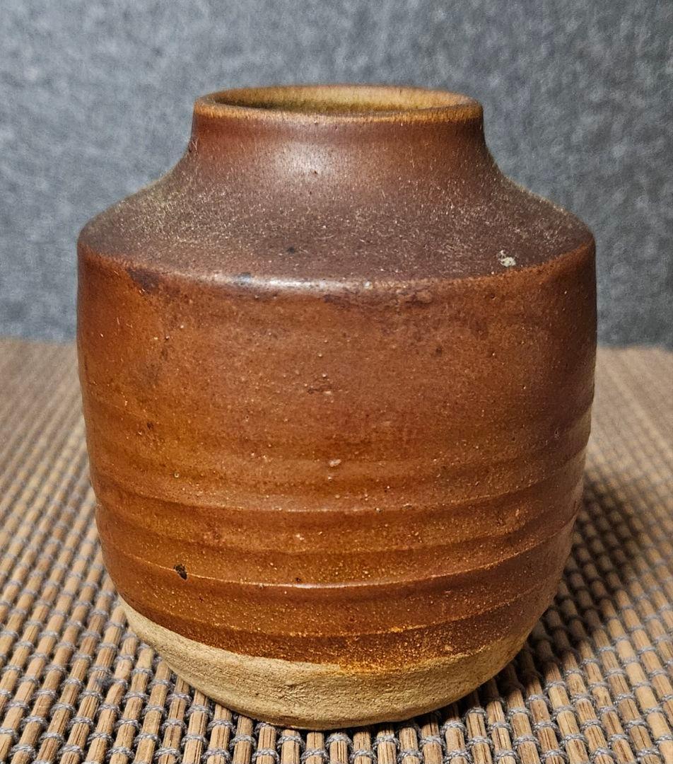 江戸時代末期～明治時代　古瀬戸　飴釉　茶入れ　花入れ　小壺　茶道具　茶器　茶の湯