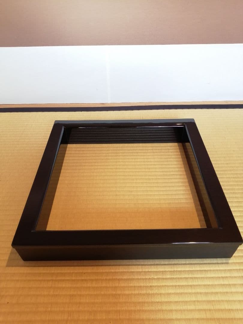 【茶道具】塗師宗明作　真塗炉縁　炉縁115