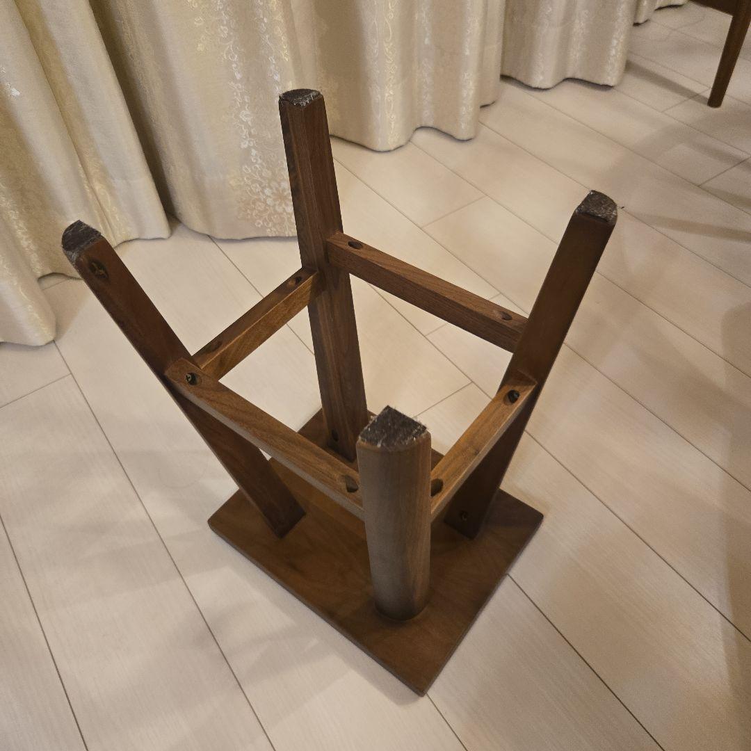 ウォールナット無垢材　スツール　四角