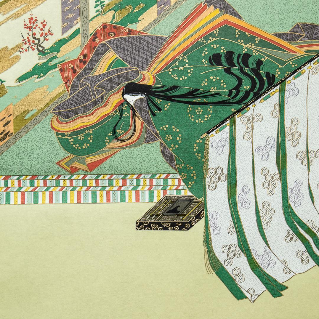 掛軸-1247　佐竹本三十六歌仙　斎官女御　紀貫之　小大君　木版彩色　伊藤嘉晃