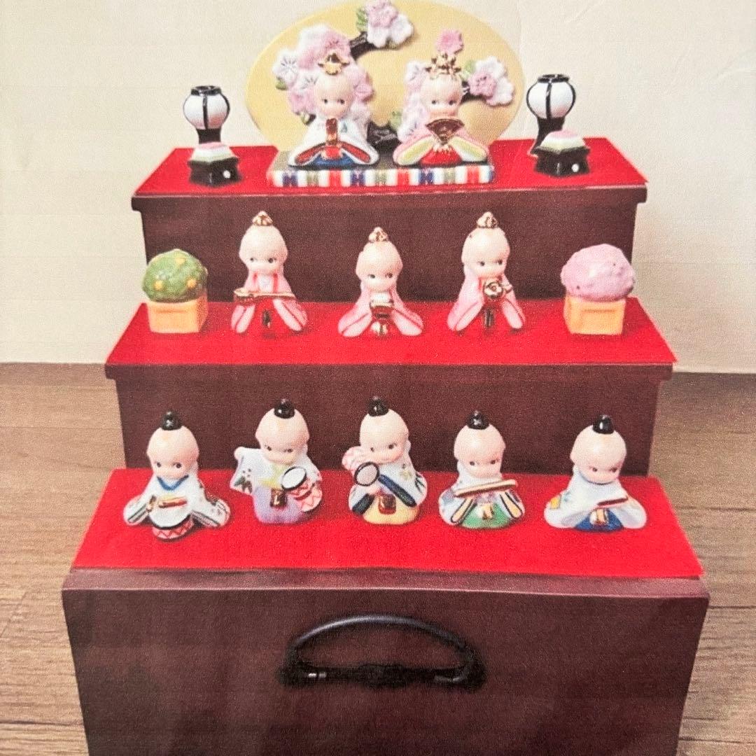 【極美品】加藤工芸　ローズオニールキューピー　お雛様　三段雛飾り　ひな祭り