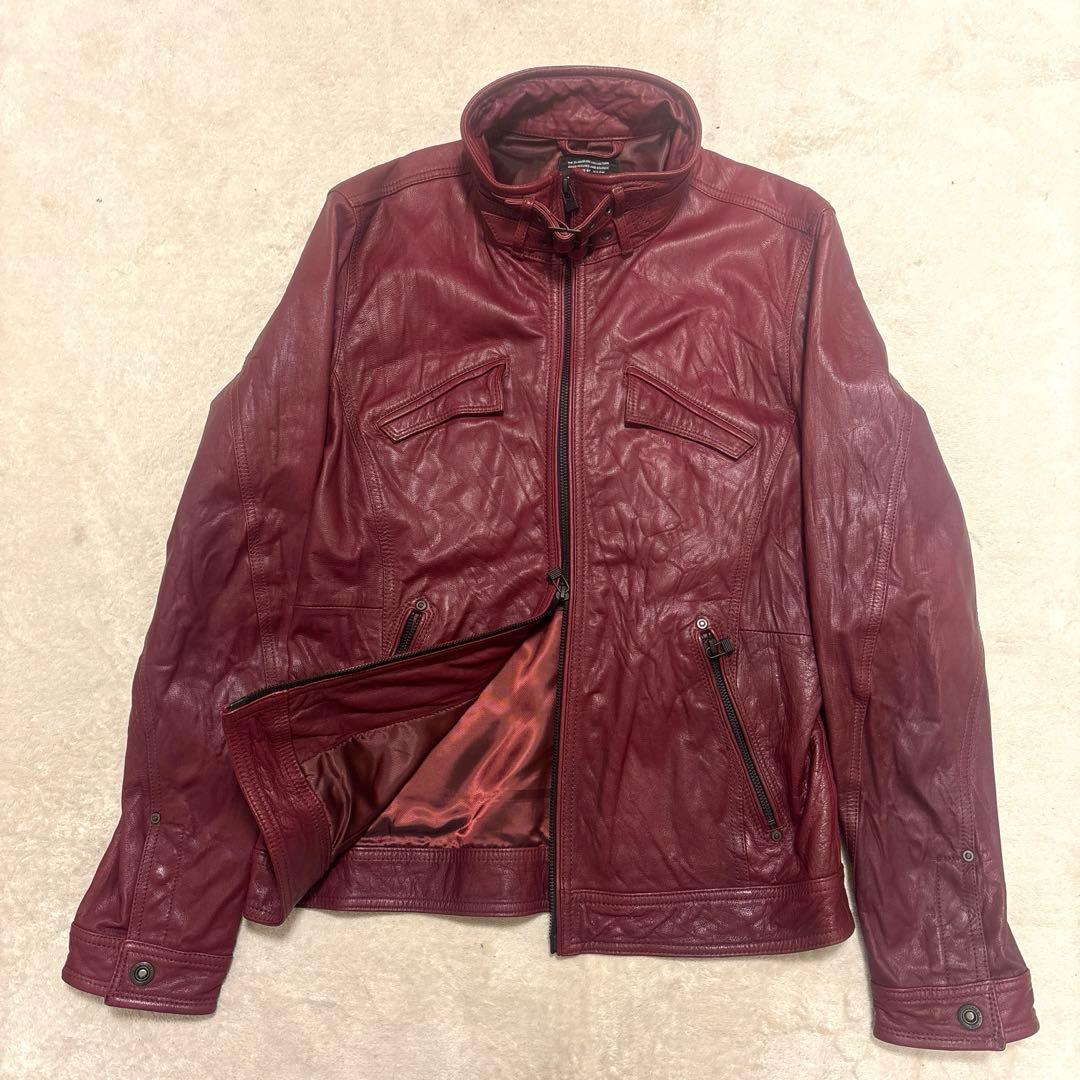 00s NICOLE CLUB FOR MEN シングルライダースジャケット　赤