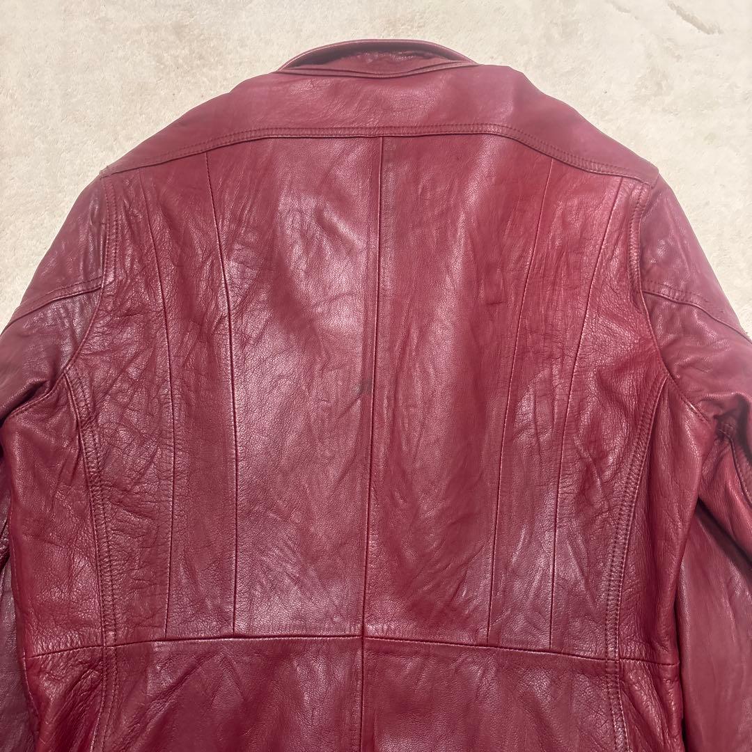 00s NICOLE CLUB FOR MEN シングルライダースジャケット　赤