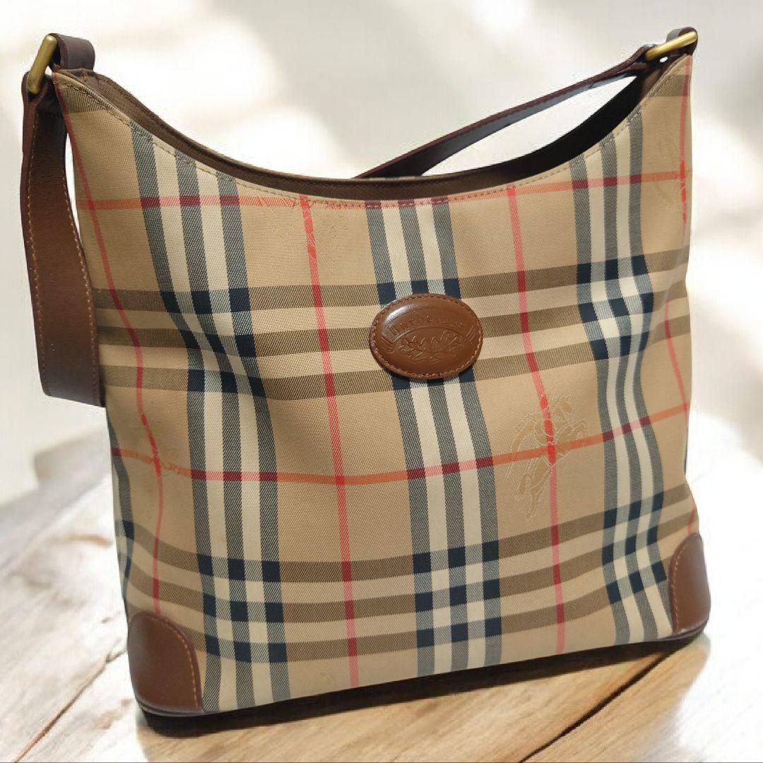 〈希少〉BURBERRY　ショルダーバッグ　月桂樹　シャドーホース　レザー