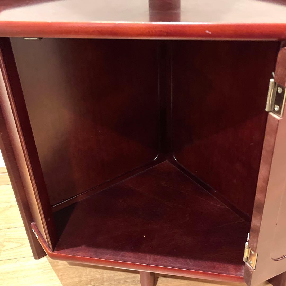 Karimoku カリモク 三角コーナータイプ 電話台 花台 収納棚 ビンテージ