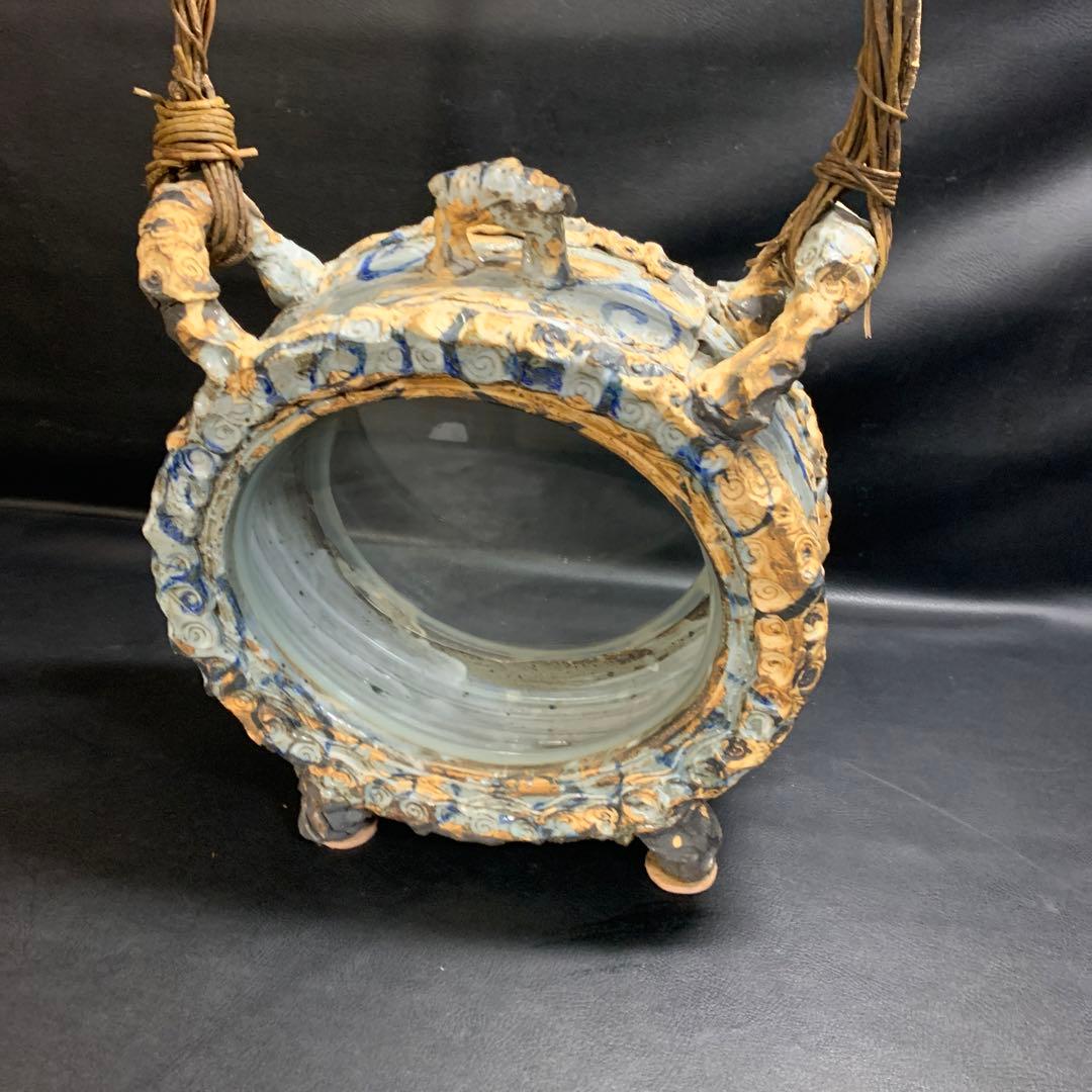 丸型の陶器の水槽　金魚・メダカ・インテリアに 和&アジアンテイスト